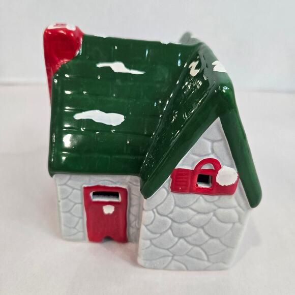 VTG 90s Pacific Rim Electrified Grey Stone House 6657 Christmas Village Ceramic - Picture 3 of 10